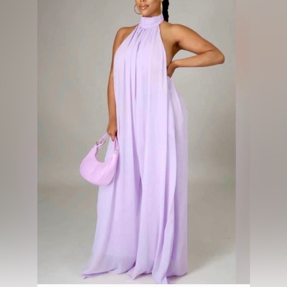 Show Me Lilac Halter Jumpsuit